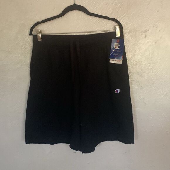NWT Champion Mens Shorts Big Logo sz L Black - Picture 1 of 6